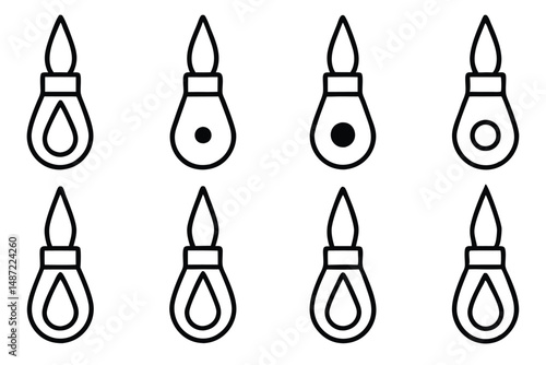 Eye drop bottles vector sketch Line art