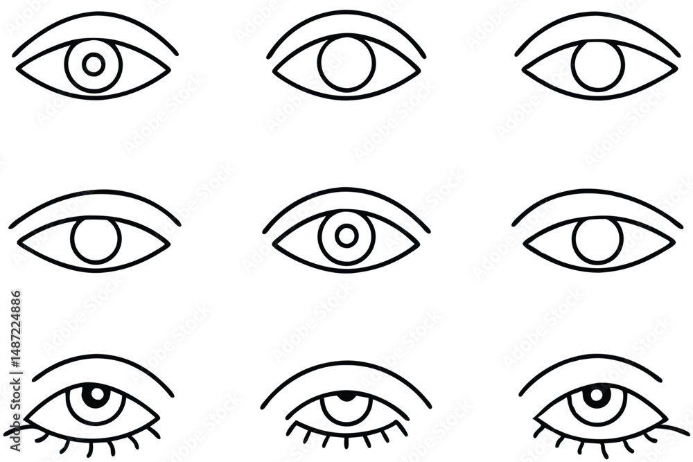 Obraz premium Eyelid fine detail line art