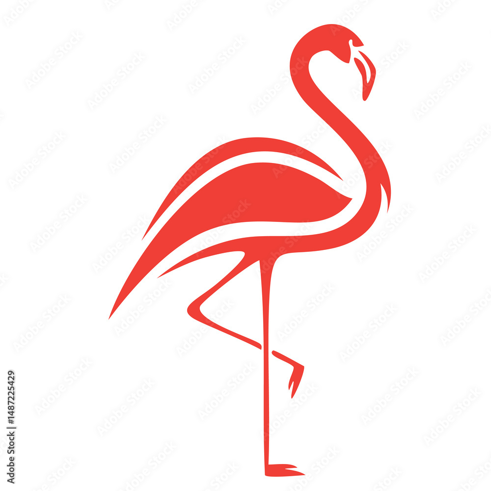 Obraz premium Elegant red flamingo bird silhouette design