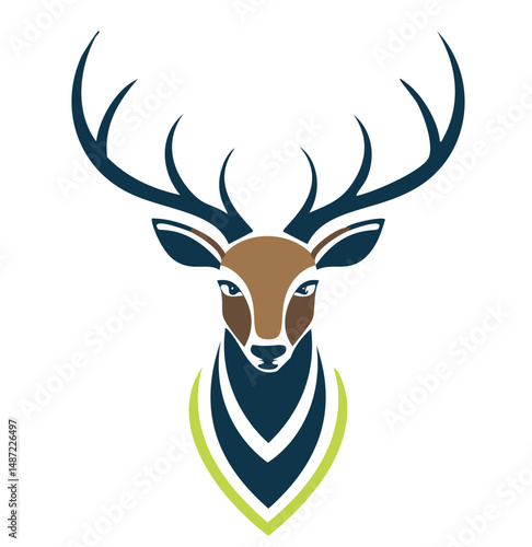 Majestic stag head elegant nature design