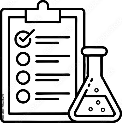 clinical analysis result icon, lab blood test, medicine report, hiv check, thin line web symbol on white background - editable stroke vector illustration eps10