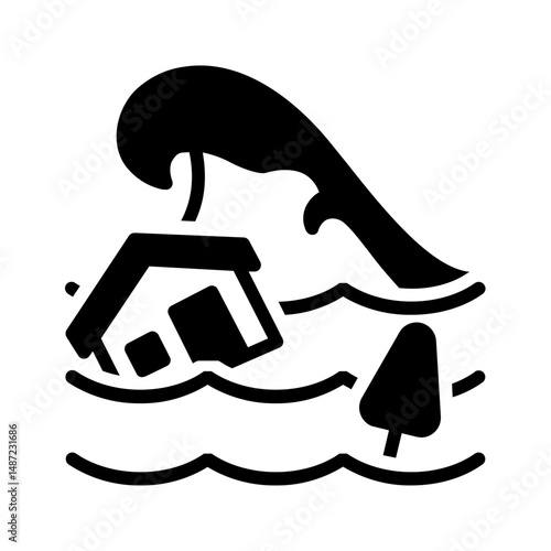 Vector solid icon for Flood