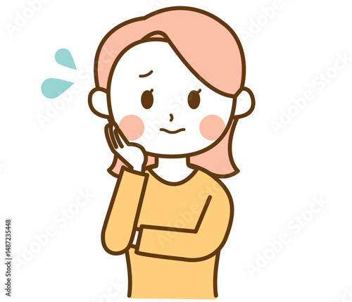 Wallpaper Mural 困っている女性のイラスト Torontodigital.ca