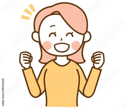 喜んでいる女性のイラスト