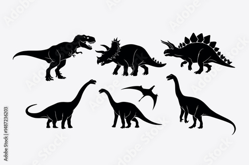 prehistoric dinosaur black shape