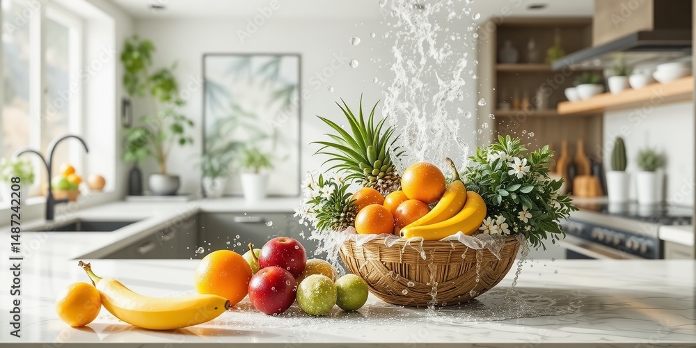 Healthy Fruit Preparation in a Modern Kitchen Healthy Fruit Preparation in a Modern Kitchen