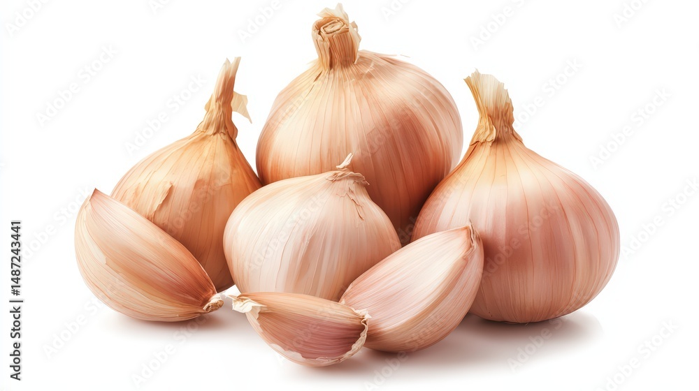 Aromatic garlic bulbs ensemble showcasing culinary essence and healthful attributes Aromatic garlic bulbs ensemble showcasing culinary essence and healthful attributes
