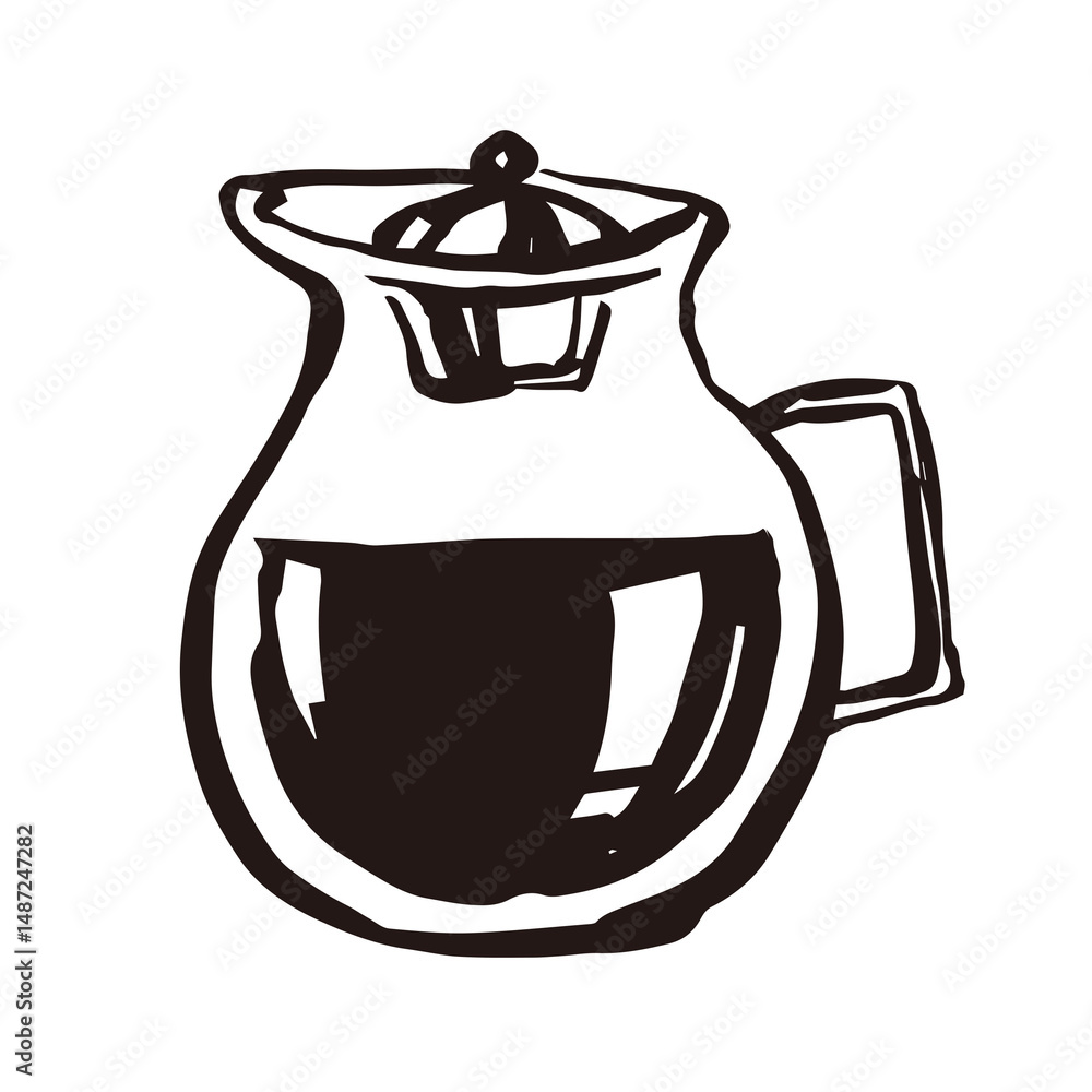 Obraz premium コーヒーサーバー 珈琲 カフェ 線画 イラスト