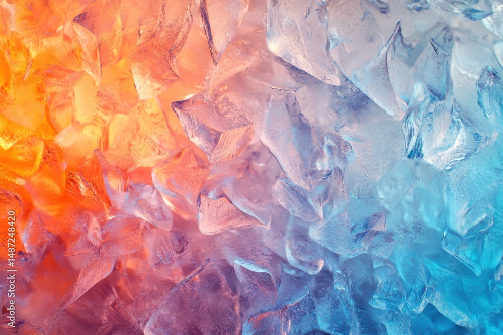 Fototapeta premium Abstract Background of Colorful Ice Crystals