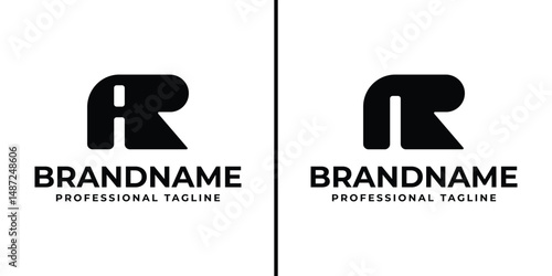 Letters AR NR Monogram Logo Set, for brand with AR RA NR RN initials