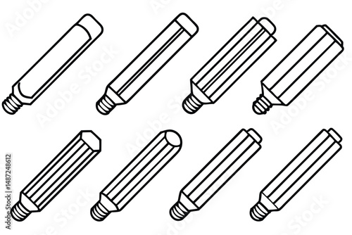 Fluorescent tubes dynamic Line art