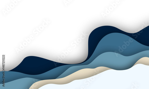 Abstract Wavy Papercut Border Background | Editorial Paper Cutout Design