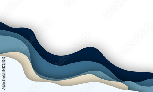 Abstract Wavy Papercut Border Background | Editorial Paper Cutout Design
