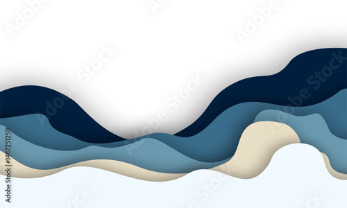 Abstract Wavy Papercut Border Background | Editorial Paper Cutout Design