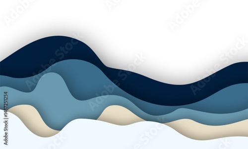 Abstract Wavy Papercut Border Background | Editorial Paper Cutout Design