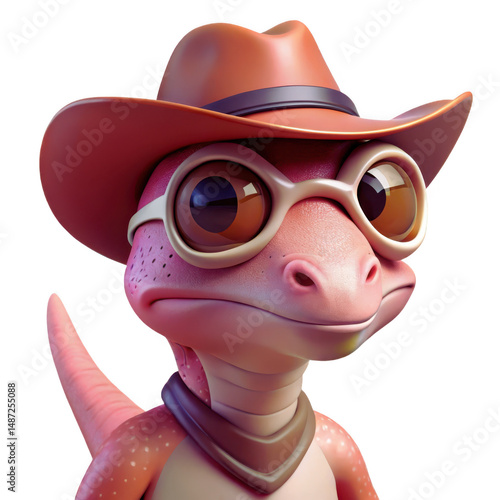 3D Rendered Western Dinosaur: Transparent PNG Image