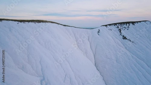 Serene Chalk Hill Drone Shot in Cinematic Morning Light
