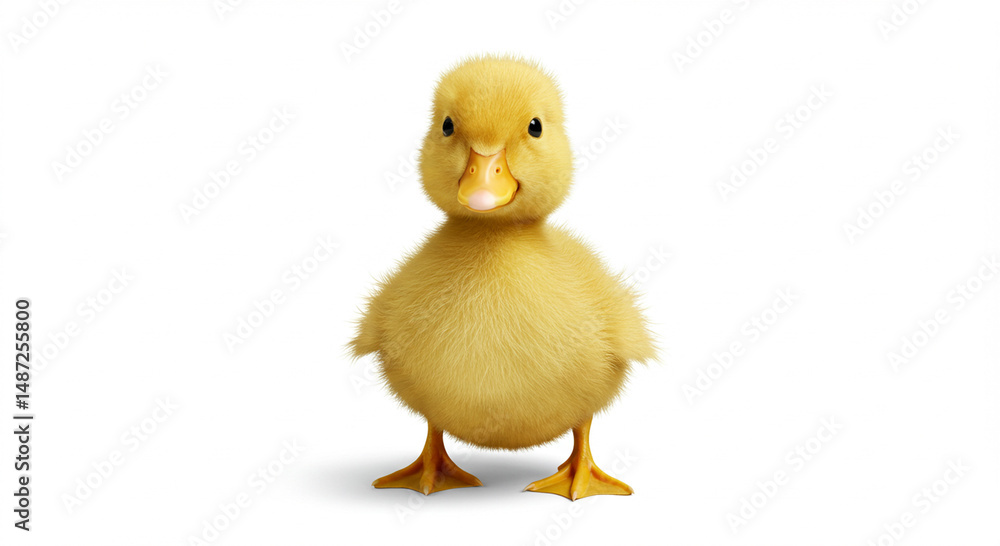 A Sweet Yellow Duckling Full-Length Studio Shot Showcasing Innocence and Charm on Clean White Background, Perfect for Childrens' Content A Sweet Yellow Duckling Full-Length Studio Shot Showcasing Innocence and Charm on Clean White Background, Perfect for Childrens' Content