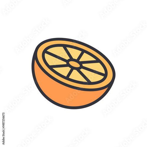 Fresh Orange Slice Isolated For Healthy Eating Illustration Concept