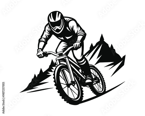 Silhouette of a biker on a cycle