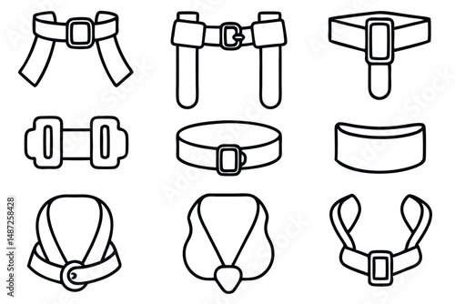 Gait belts therapy Line art