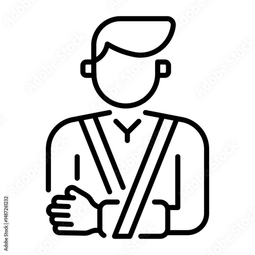 An outline style icon of arm injury