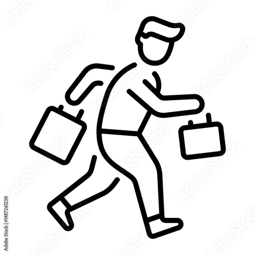 An outline style icon of civilian