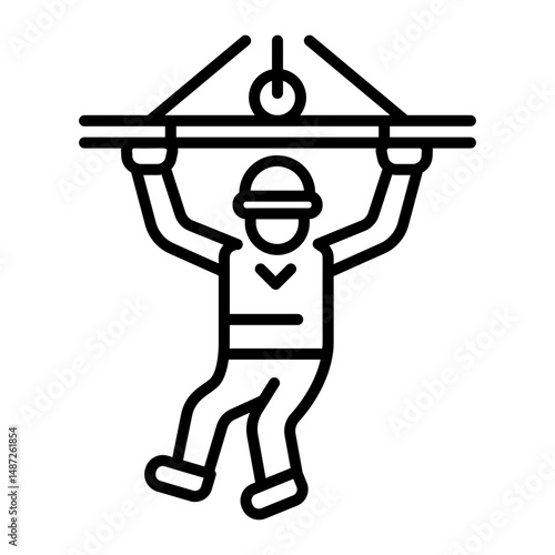 A linear style icon of rescue man