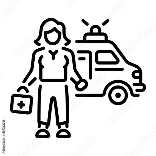 An outline style icon of emt