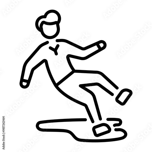 A line style icon of slippery