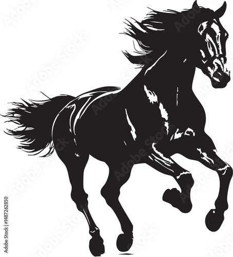 black horse vector illustration