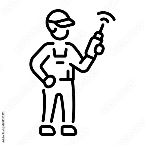 A linear style icon of walkie talkie
