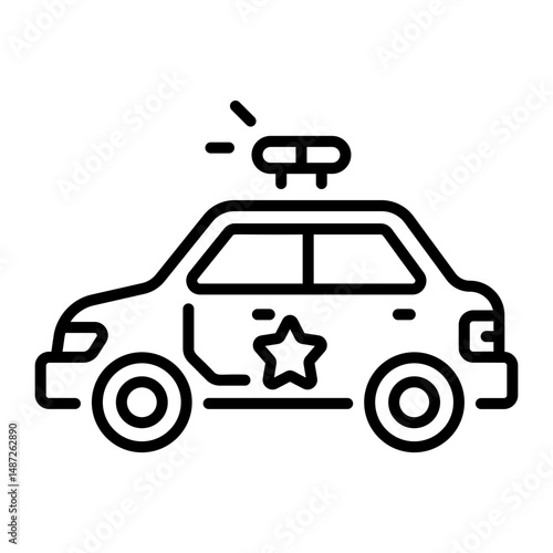 A line style icon of police car
