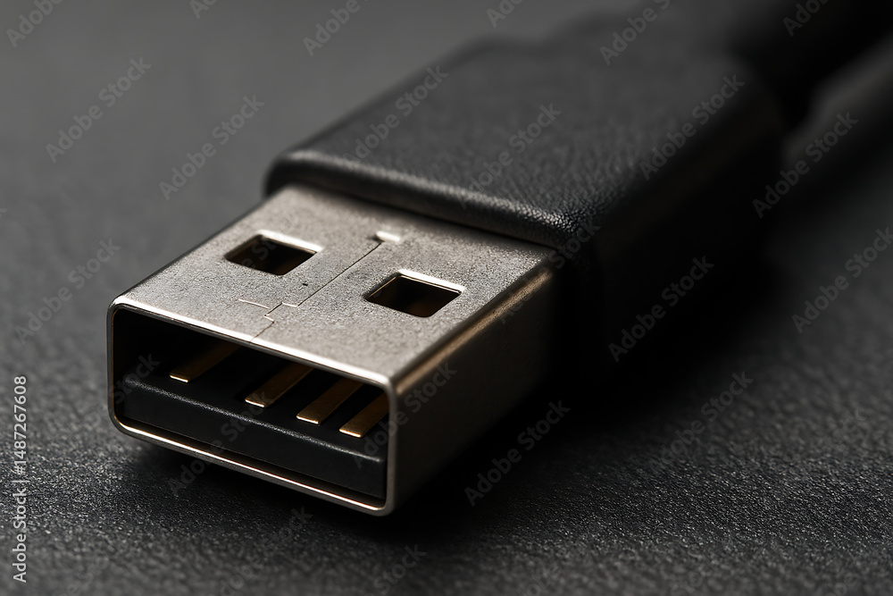 close up macro look of an unbranded USB type-A for magazine photography need close up macro look of an unbranded USB type-A for magazine photography need
