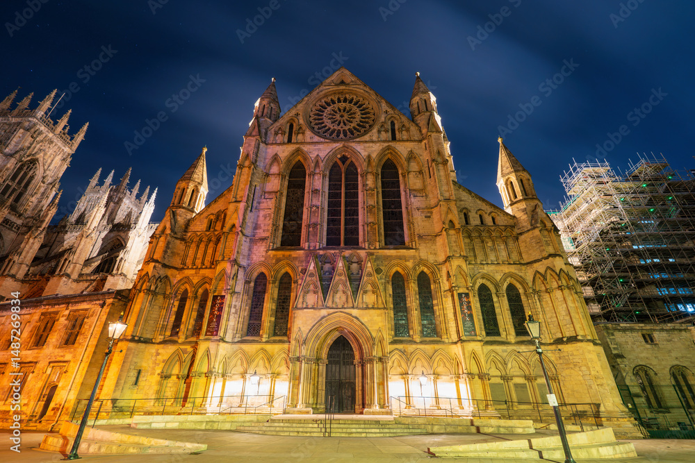 York Minster at night. York city. England. UK