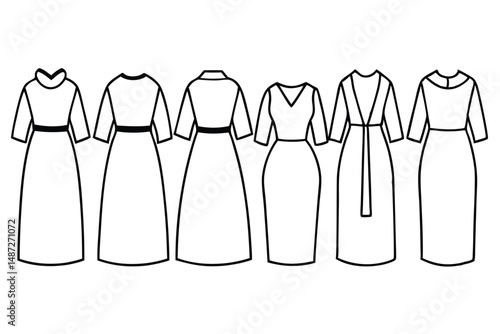 Gowns Disposable Lightweight Comfortable Line art