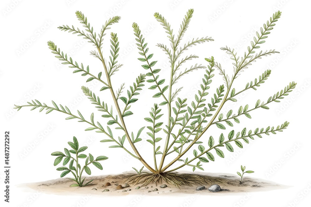 Obraz premium Isolated palm tree branch and green grass foliage on a white nature background