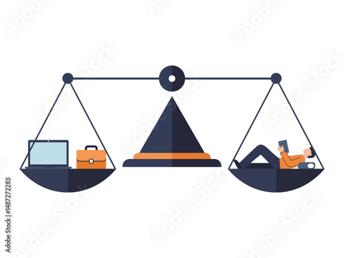 health work people balance job money sleep comparison business stress healthy life employees concept measurement equality health work illustration