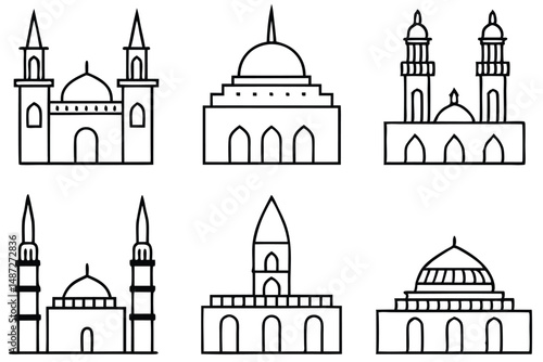 Great Mosque of Sama Cultural Heritage Line Art