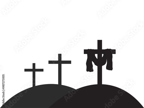 Christ on the Cross Silhouette Background
