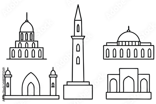 Great Mosque of Sama Spiritual Beauty Line Art