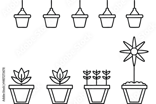 Grow Lights Usage Line Art