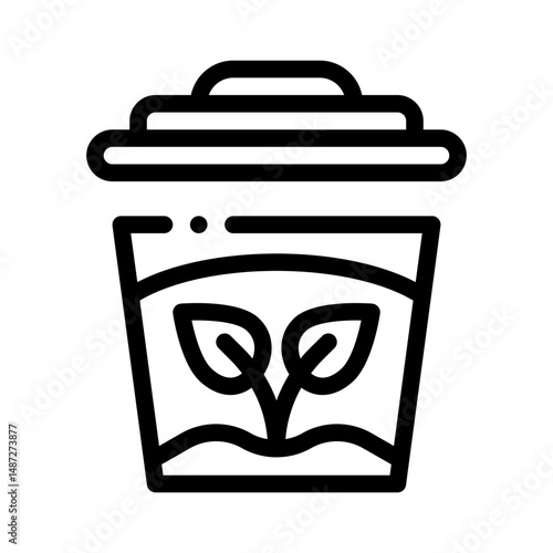 compost bin line icon