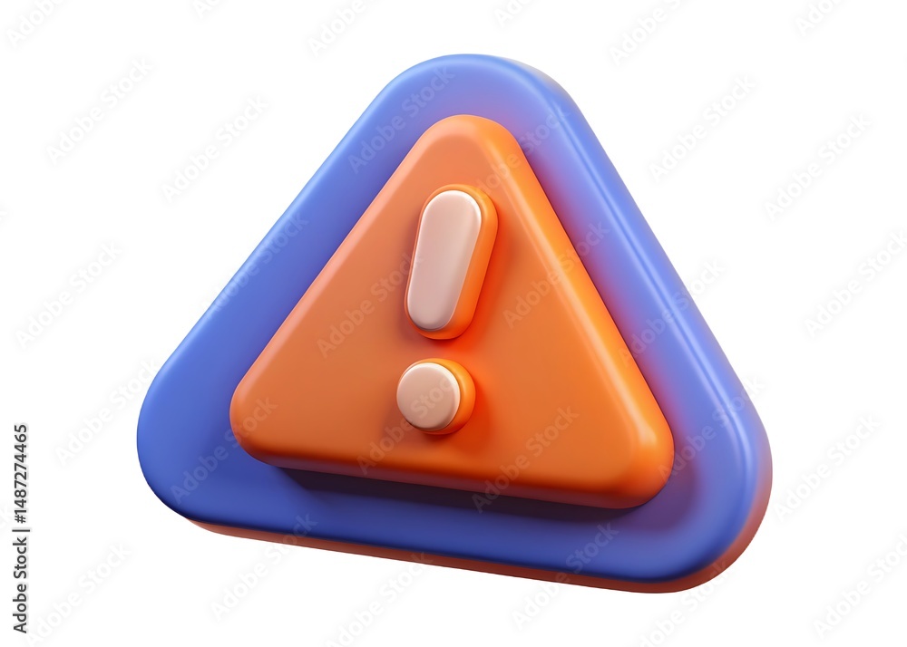 Yellow Triangle Caution Sign – 3D Attention Symbol for Road, Construction, or Website Warning UI Yellow Triangle Caution Sign – 3D Attention Symbol for Road, Construction, or Website Warning UI