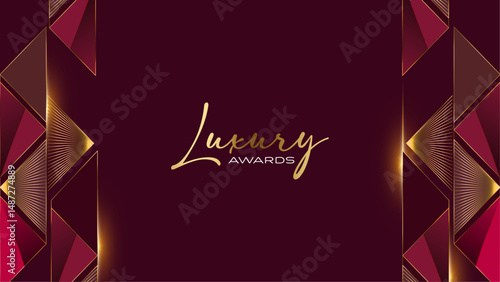 Red and Gold Premium Background. Innovative Flyer Premium Luxury Template. Cool Concept Design. Glorious Celebratory Template for Movie and Show. Luxurious Wedding Design. Gala Night.