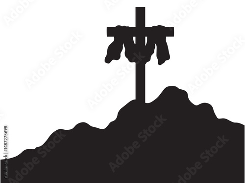 Christ on the Cross Silhouette Background