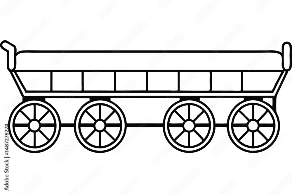 Fototapeta premium Gurneys wheeled cot Line art