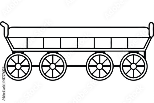 Gurneys wheeled cot Line art