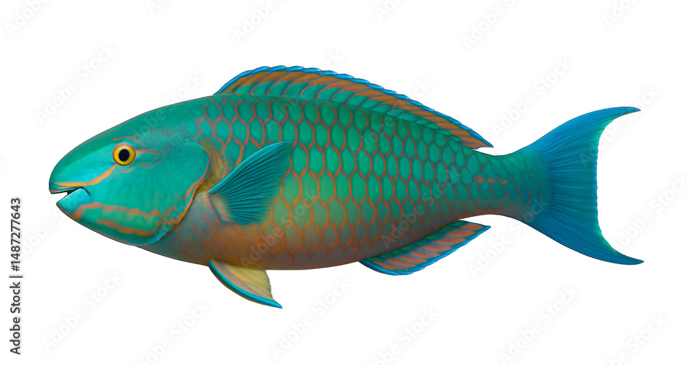 Colorful parrotfish with vivid scales Colorful parrotfish with vivid scales