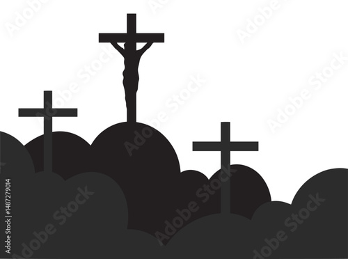 Jesus on the Cross Black and White